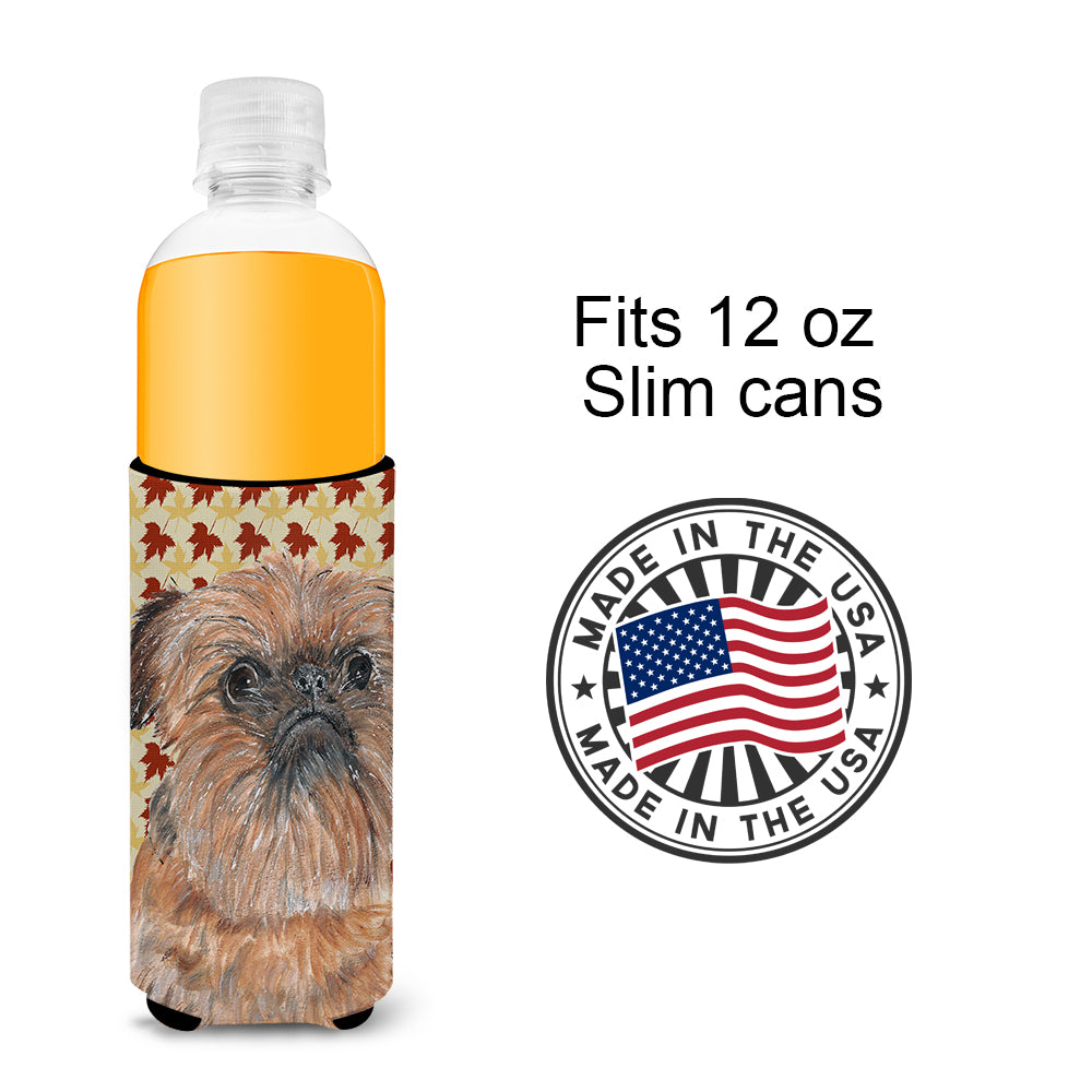 Brussels Griffon Fall Leaves Ultra Beverage Insulators for slim cans