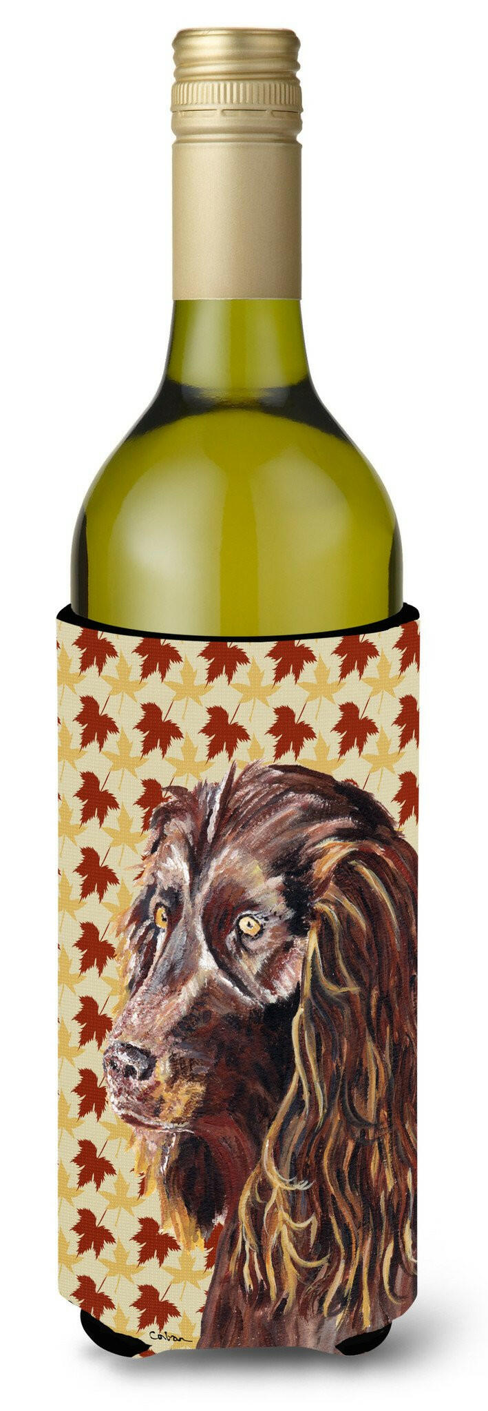 Boykin Spaniel Fall Leaves Wine Bottle Beverage Insulator Beverage Insulator Hugger by Caroline&#39;s Treasures