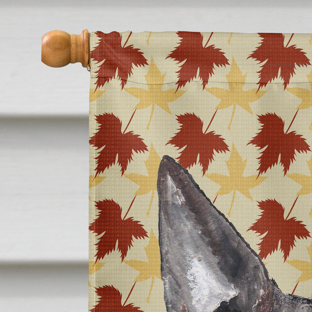 Bull Terrier Fall Leaves Flag Canvas House Size  the-store.com.