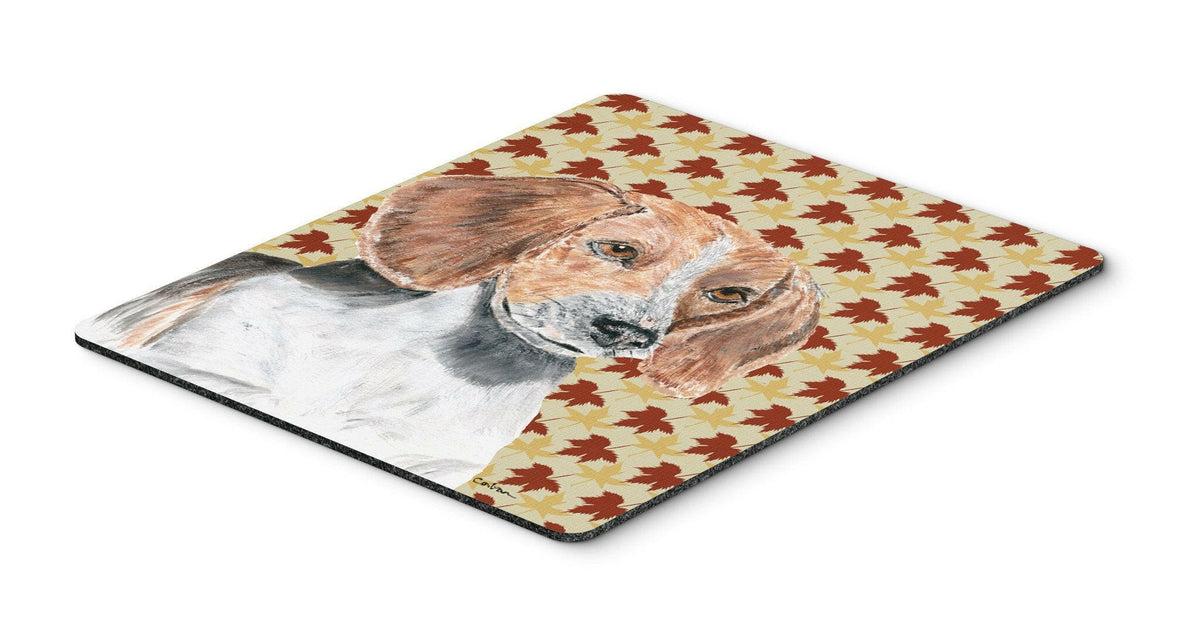English Foxhound Fall Leaves Mouse Pad, Hot Pad or Trivet by Caroline&#39;s Treasures