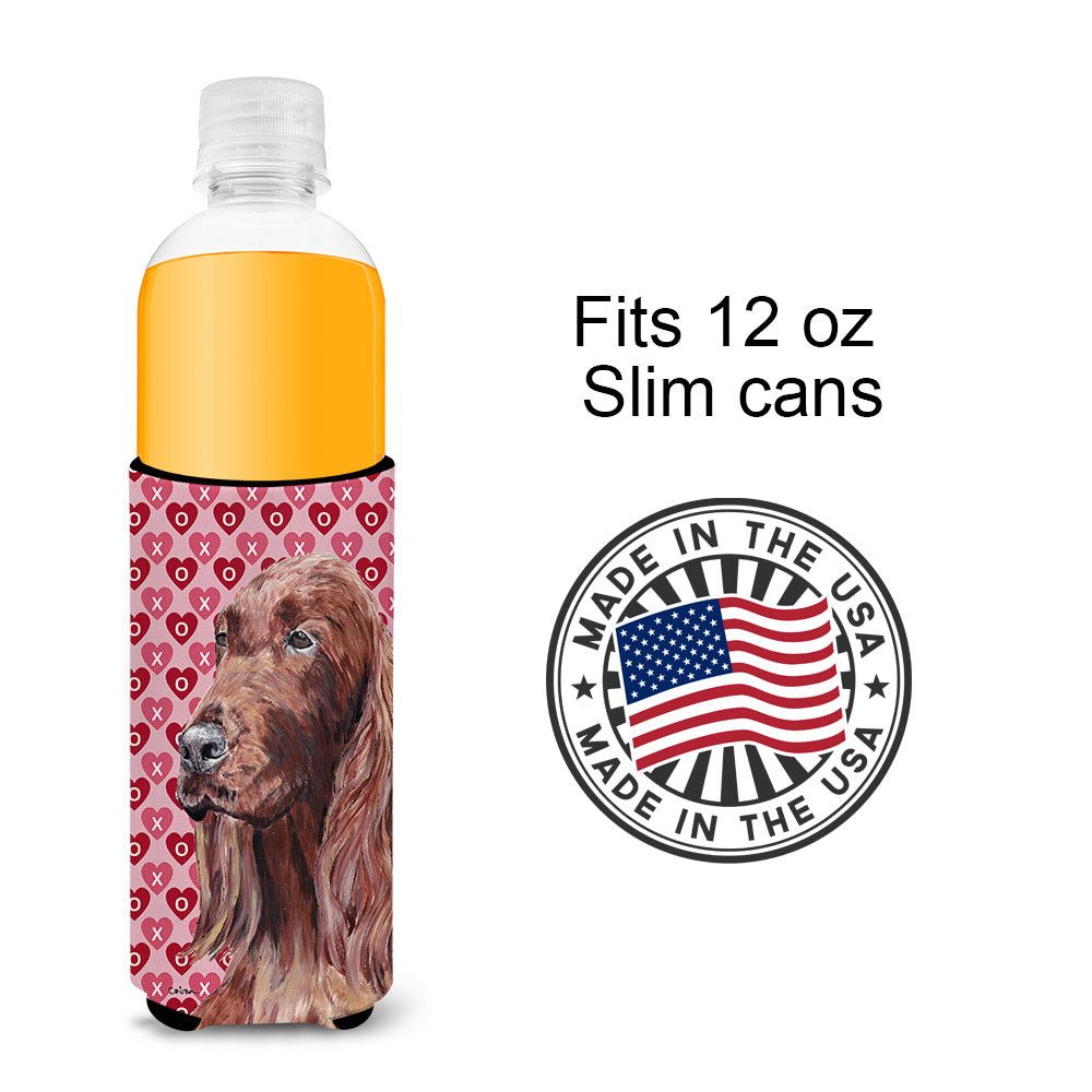 Irish Setter Valentine's Love Ultra Beverage Insulators for slim cans.