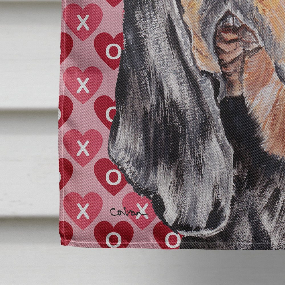 Coonhound Valentine's Love Flag Canvas House Size