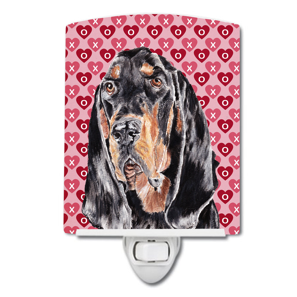 Black and Tan Coonhound Hearts and Love Ceramic Night Light SC9553CNL - the-store.com