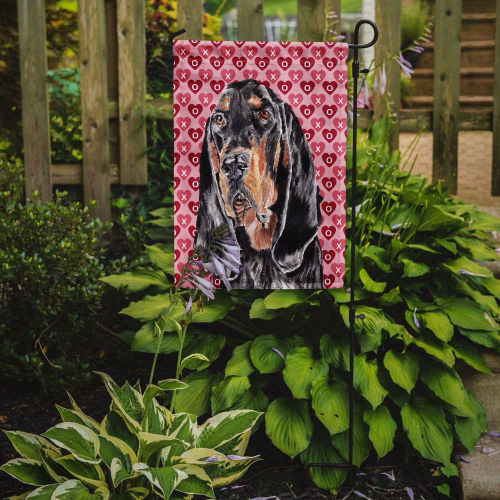 Coonhound Valentine's Love Flag Jardin Taille