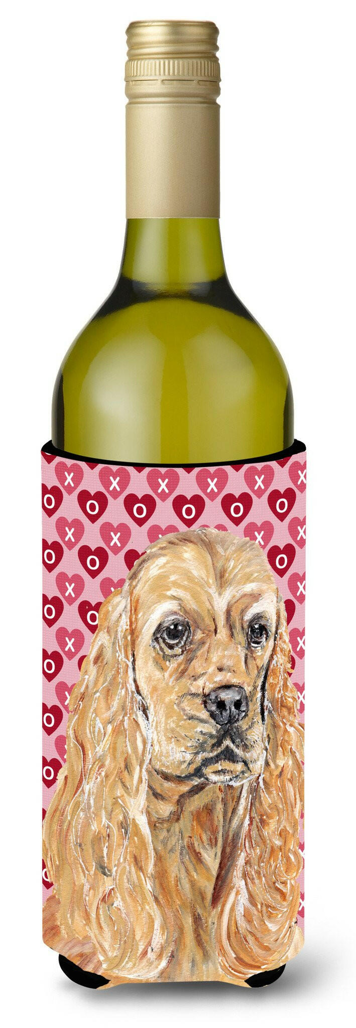 Cocker Spaniel Valentine&#39;s Love Wine Bottle Beverage Insulator Beverage Insulator Hugger by Caroline&#39;s Treasures