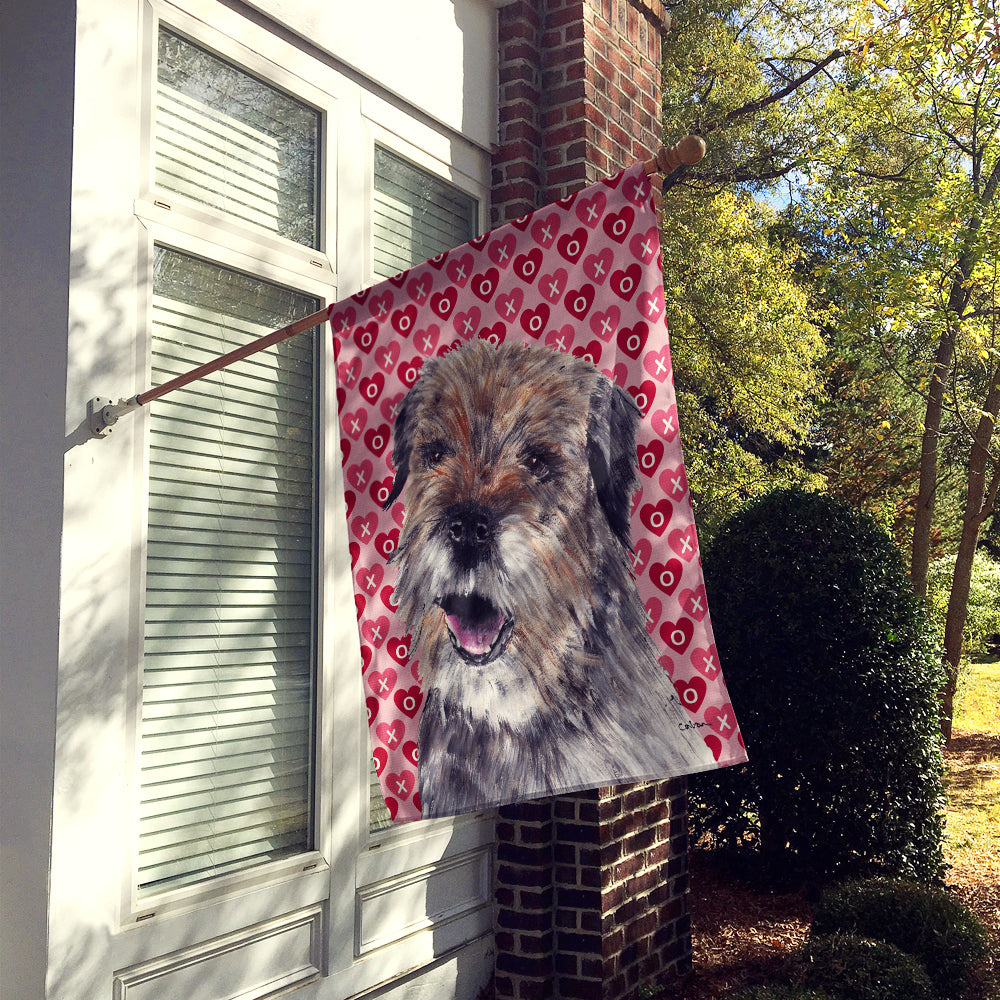 Border Terrier Valentine's Love Flag Canvas House Size  the-store.com.
