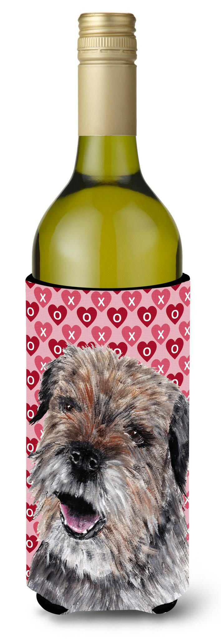 Border Terrier Valentine&#39;s Love Wine Bottle Beverage Insulator Beverage Insulator Hugger by Caroline&#39;s Treasures
