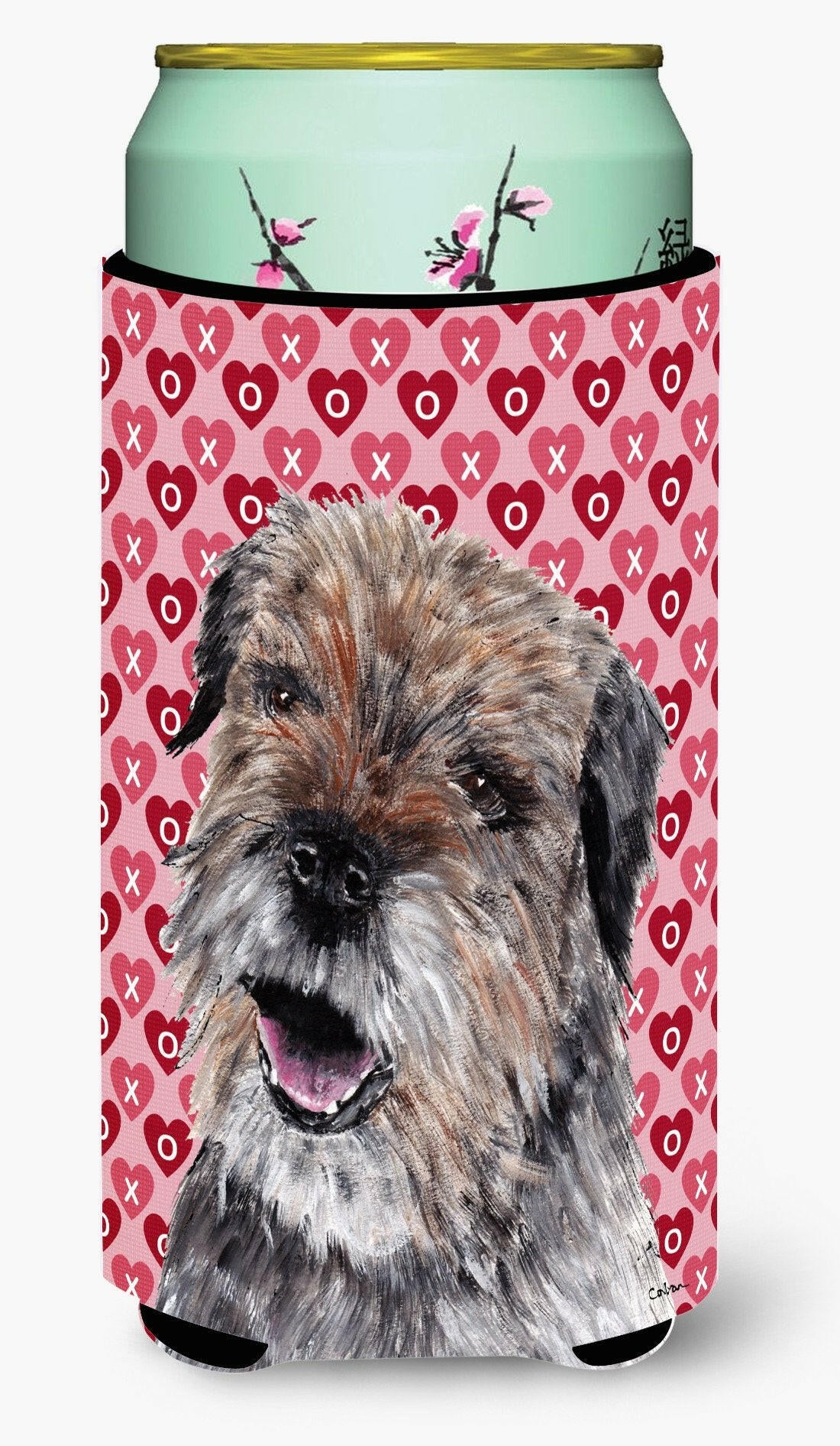 Border Terrier Valentine&#39;s Love Tall Boy Beverage Insulator Beverage Insulator Hugger by Caroline&#39;s Treasures