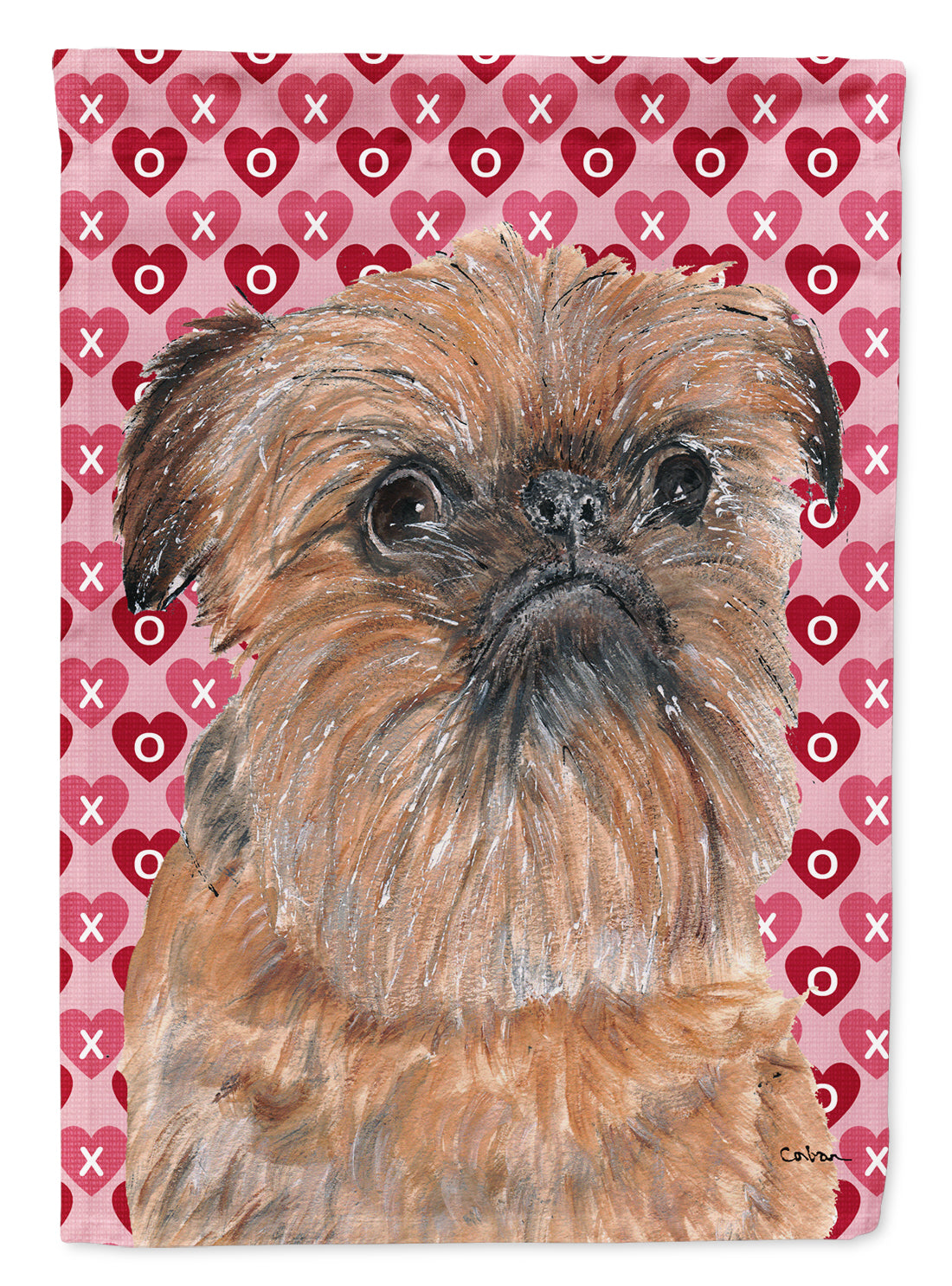 Brussels Griffon Valentine&#39;s Love Flag Canvas House Size