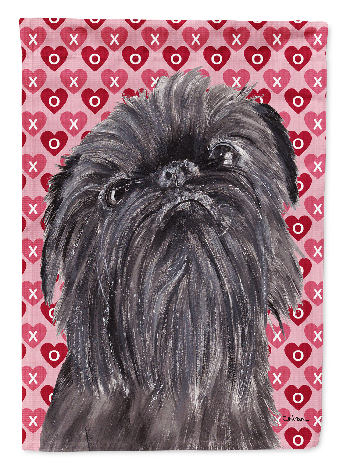 Brussels Griffon Valentine&#39;s Love Flag Canvas House Size  the-store.com.