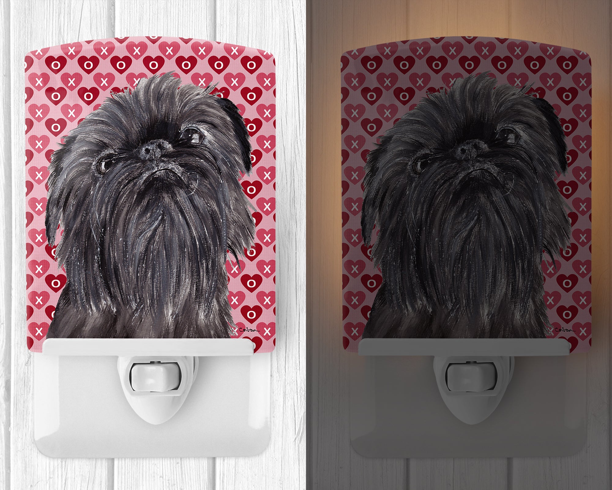 Brussels Griffon Hearts and Love Ceramic Night Light SC9559CNL - the-store.com
