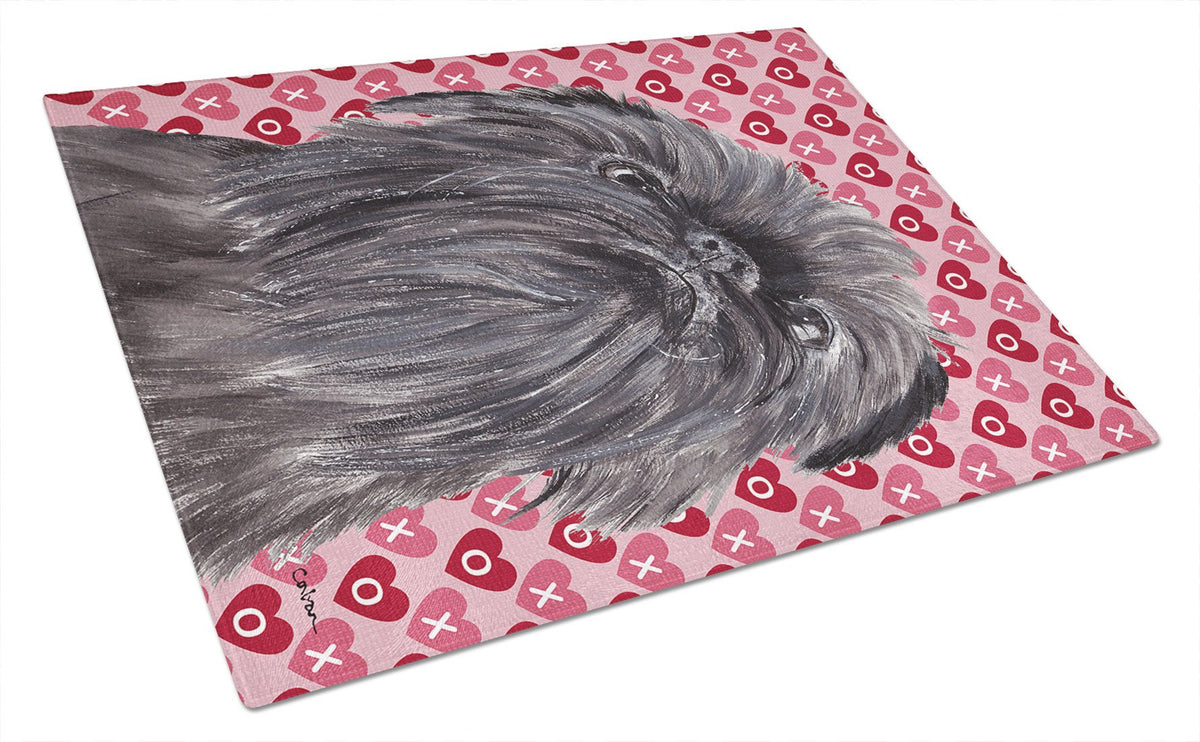 Brussels Griffon Valentine&#39;s Love Glass Cutting Board Large by Caroline&#39;s Treasures