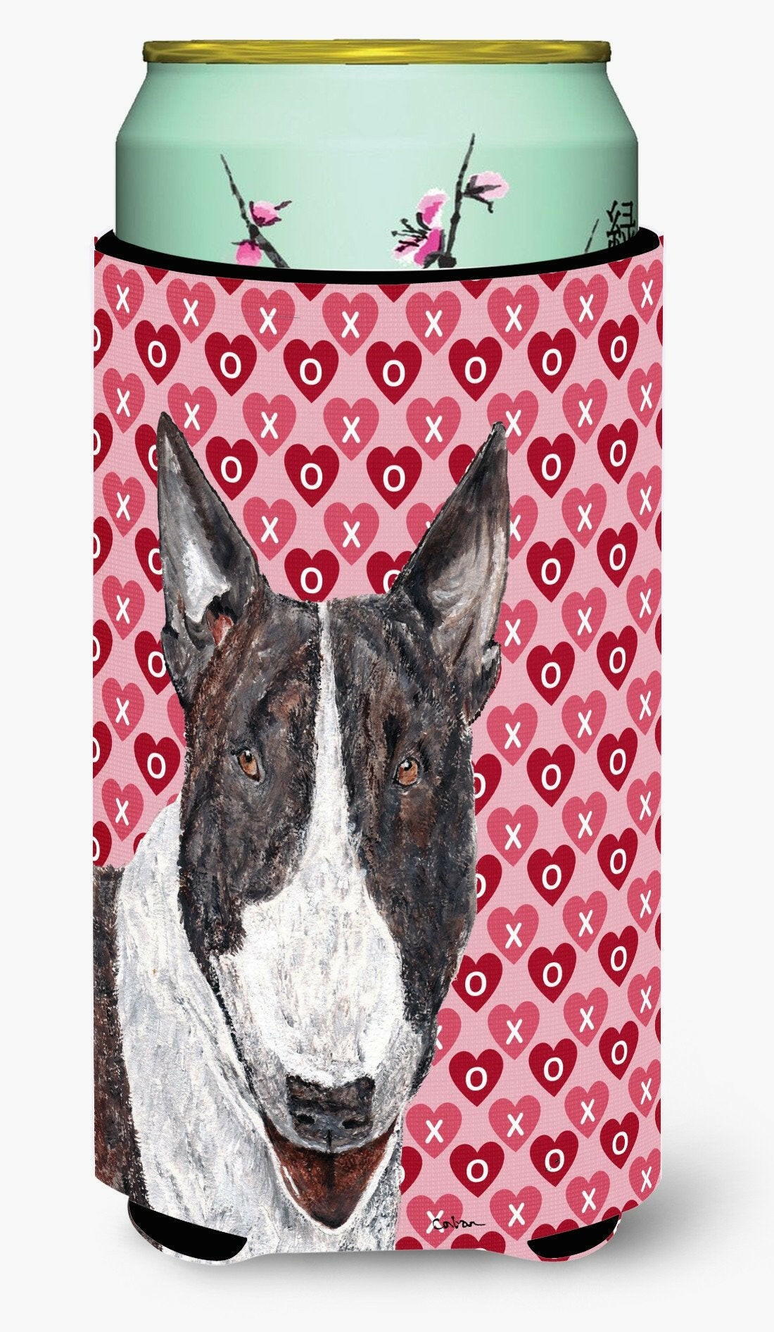 Bull Terrier Valentine&#39;s Love Tall Boy Beverage Insulator Beverage Insulator Hugger by Caroline&#39;s Treasures