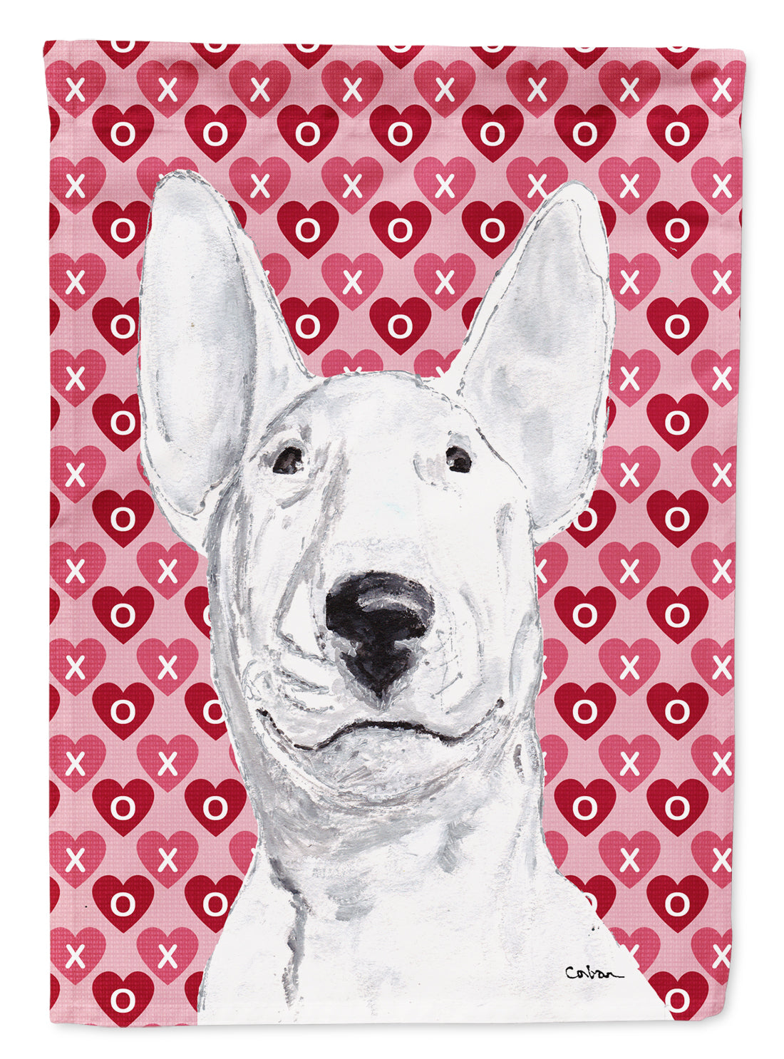 Bull Terrier Valentine's Love Flag Canvas House Size  the-store.com.