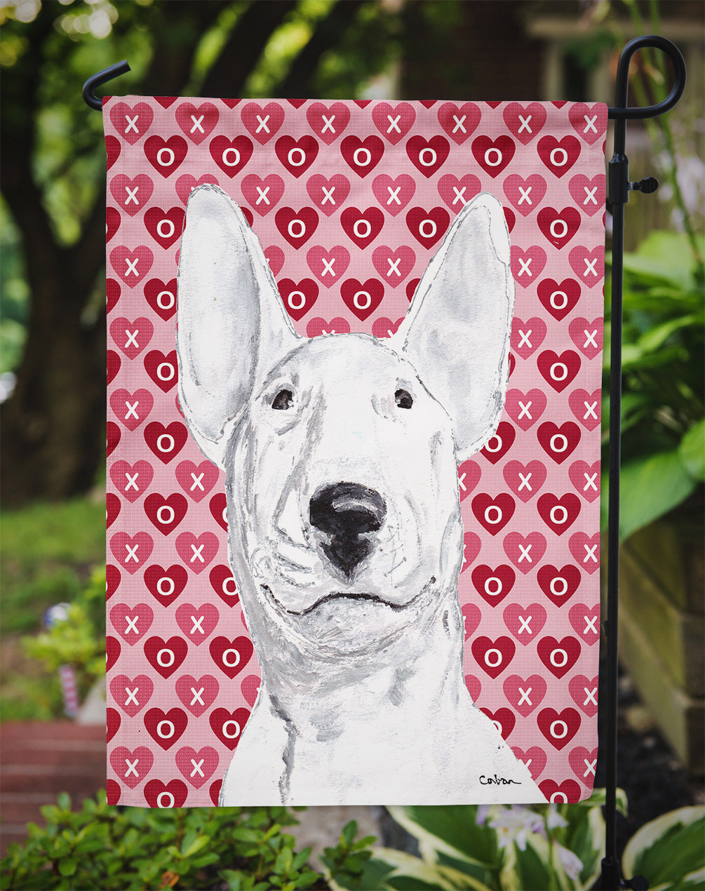 Bull Terrier Valentine's Love Flag Garden Size