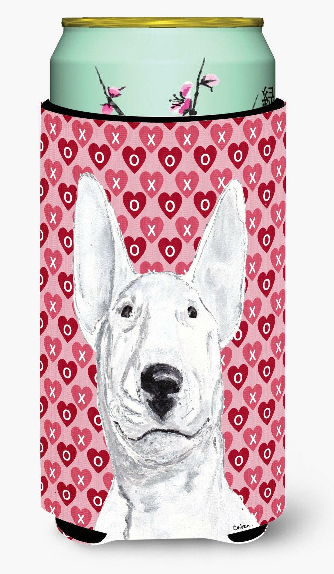 Bull Terrier Valentine&#39;s Love Tall Boy Beverage Insulator Beverage Insulator Hugger by Caroline&#39;s Treasures