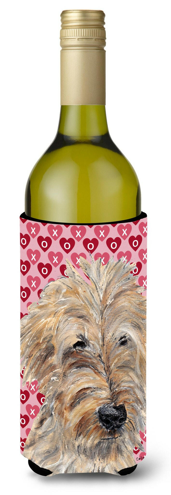 Goldendoodle Valentine&#39;s Love Wine Bottle Beverage Insulator Beverage Insulator Hugger by Caroline&#39;s Treasures