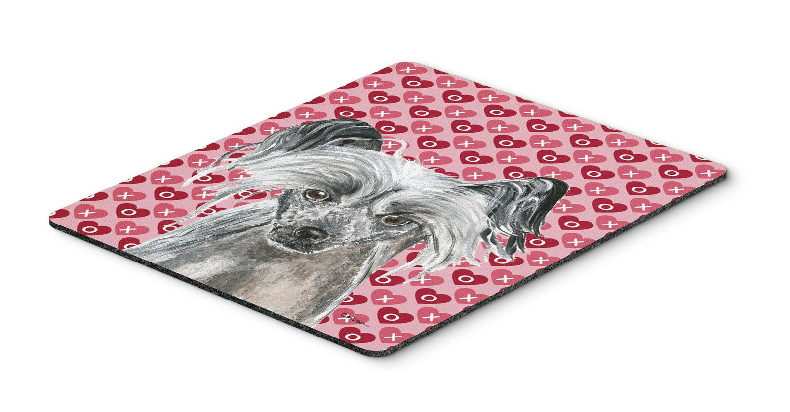 Chinese Crested Valentine's Love Mouse Pad, Hot Pad or Trivet by Caroline's Treasures