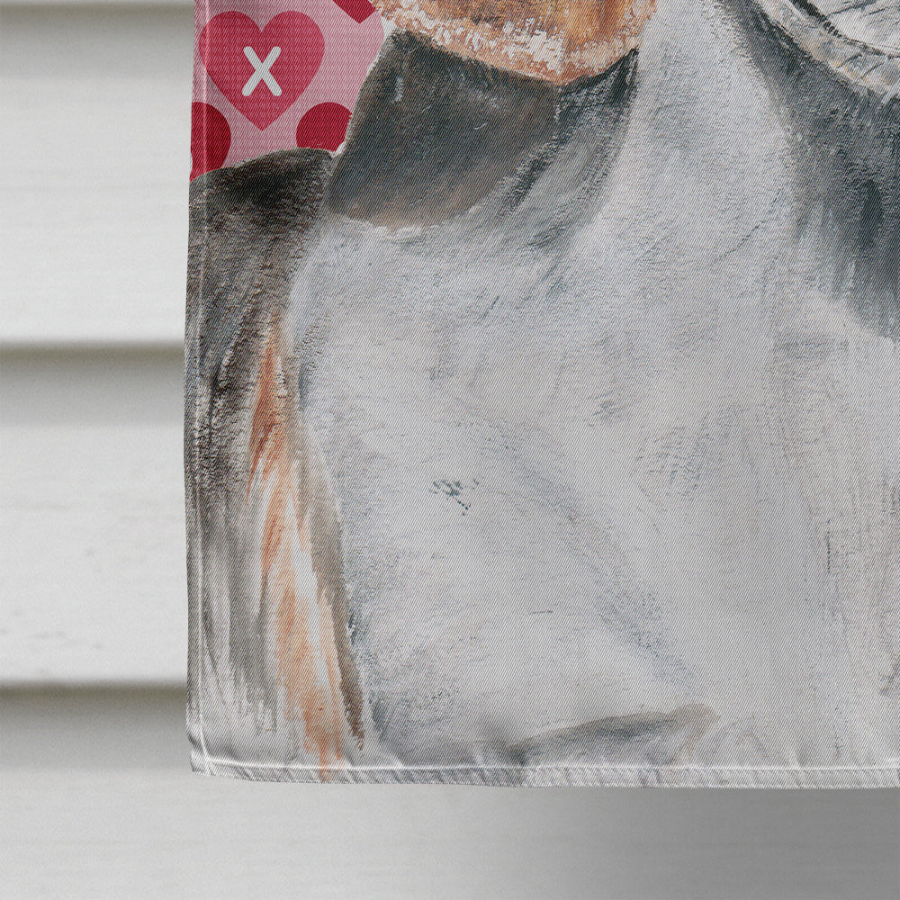 English Foxhound Valentine's Love Flag Canvas House Size