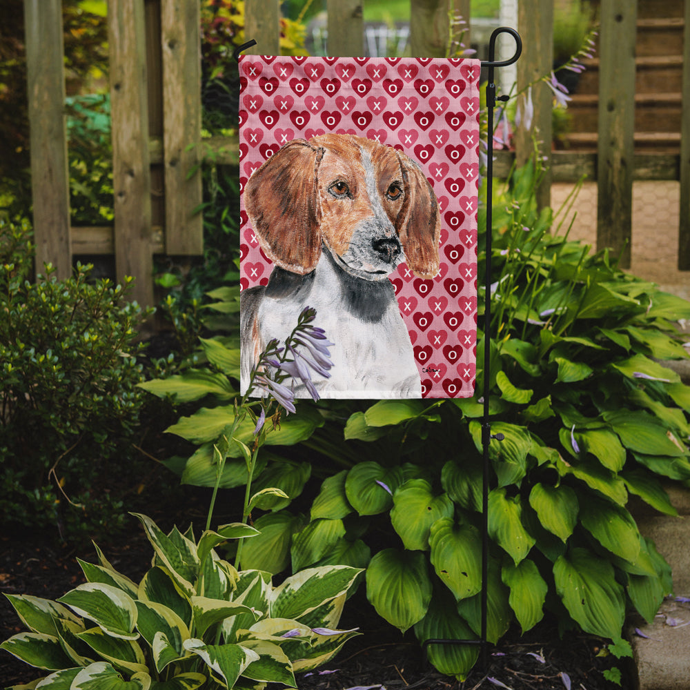 English Foxhound Valentine's Love Flag Garden Size