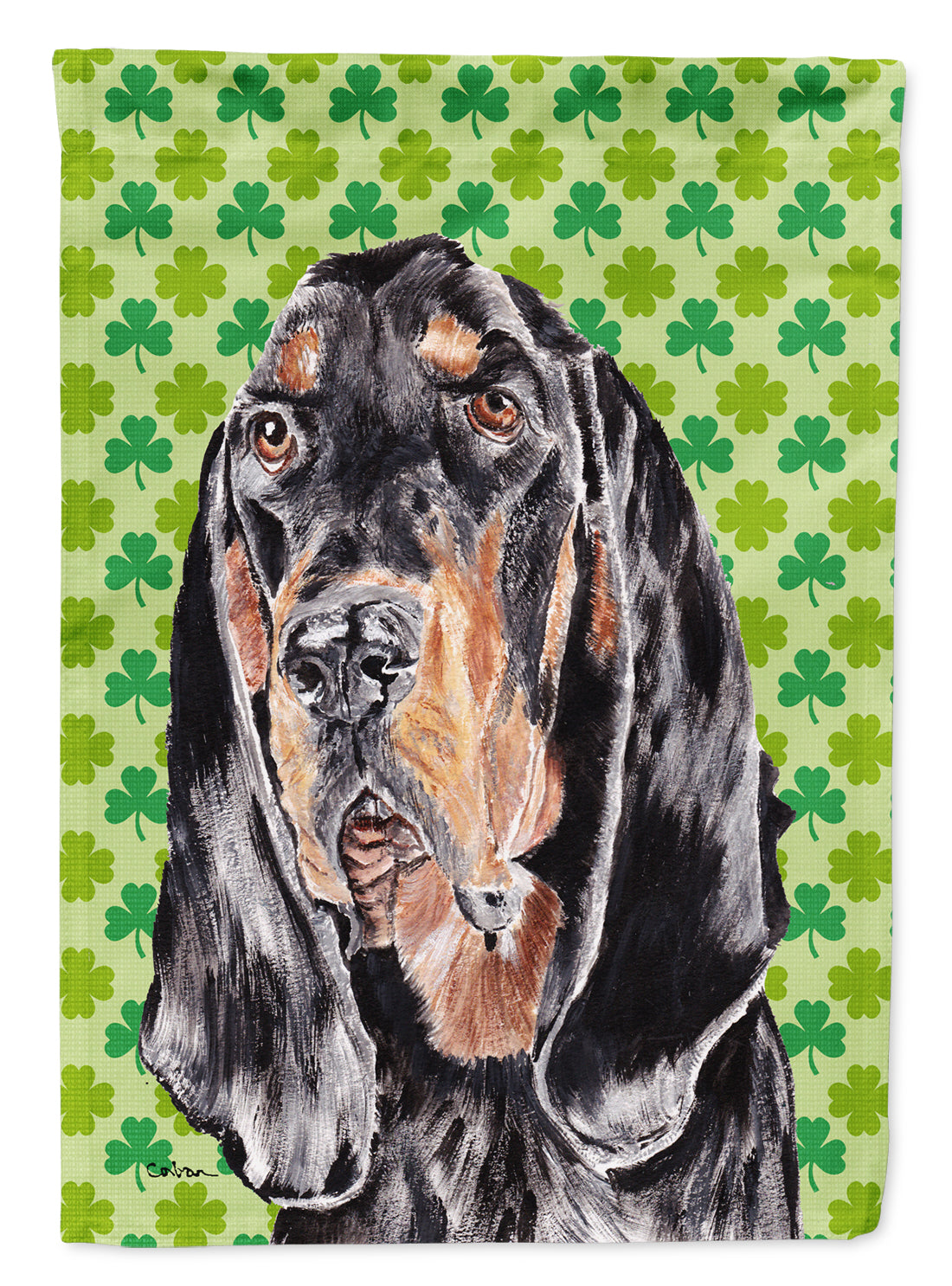 Coonhound St Patrick&#39;s Irish Flag Canvas House Size  the-store.com.