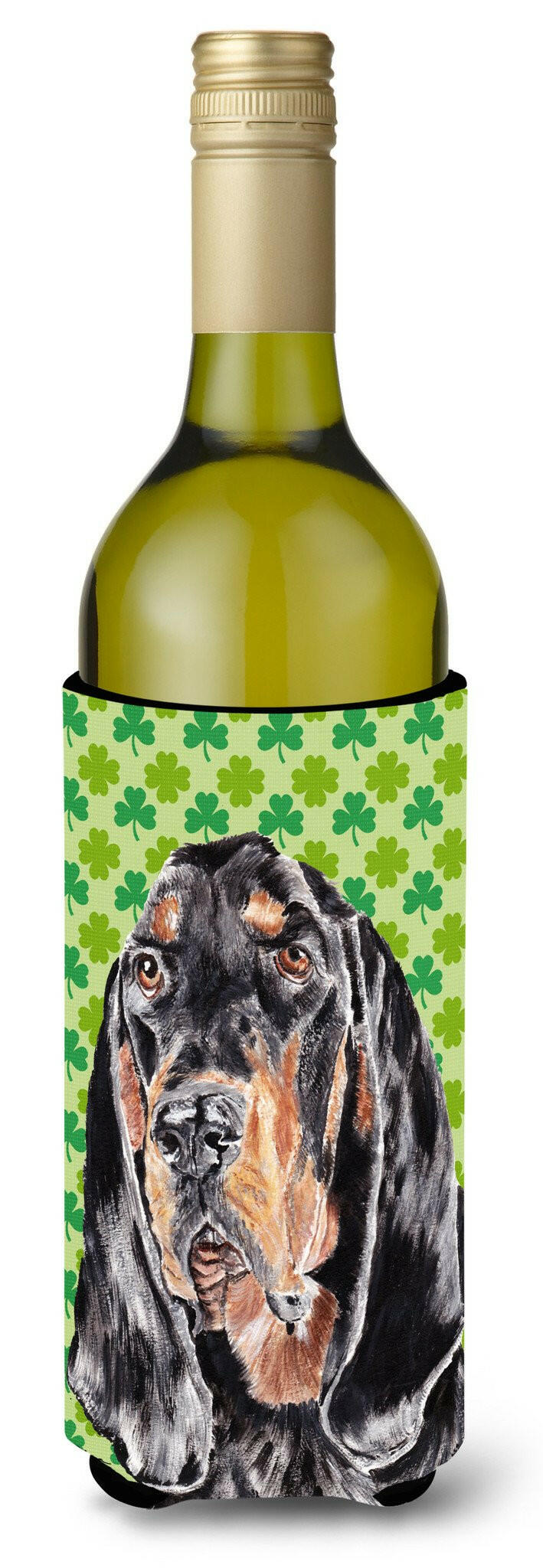 Coonhound St Patrick's Irish Wine Bottle Beverage Insulator Beverage Insulator Hugger by Caroline's Treasures