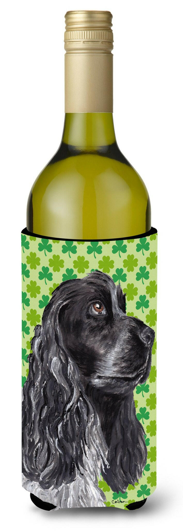 Cocker Spaniel St Patrick&#39;s Irish Wine Bottle Beverage Insulator Beverage Insulator Hugger by Caroline&#39;s Treasures