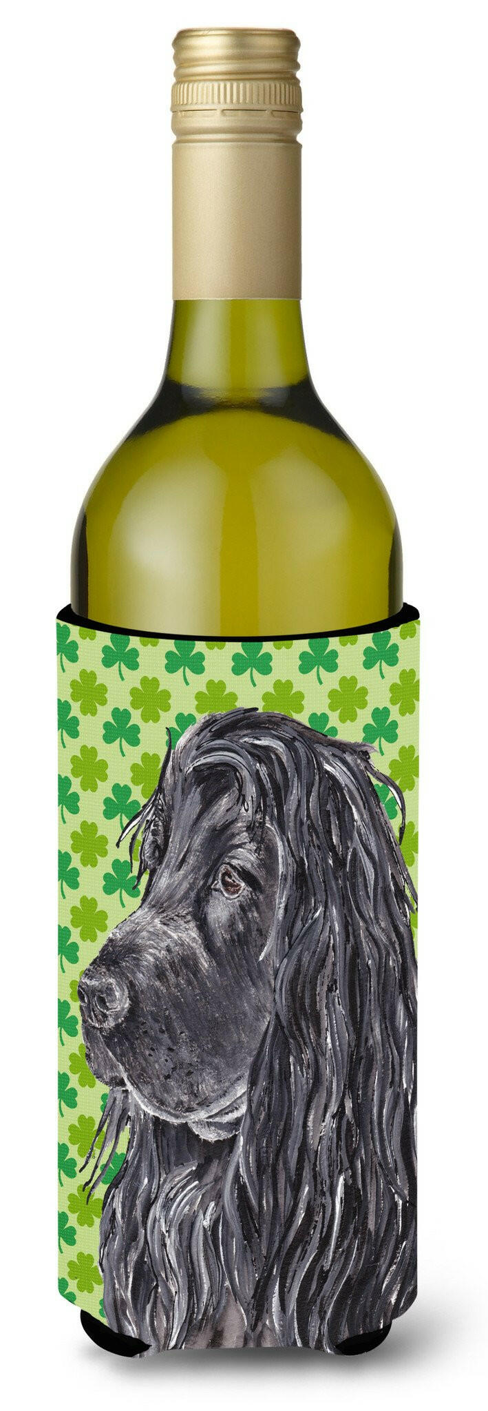 English Cocker Spaniel St Patrick&#39;s Irish Wine Bottle Beverage Insulator Beverage Insulator Hugger by Caroline&#39;s Treasures