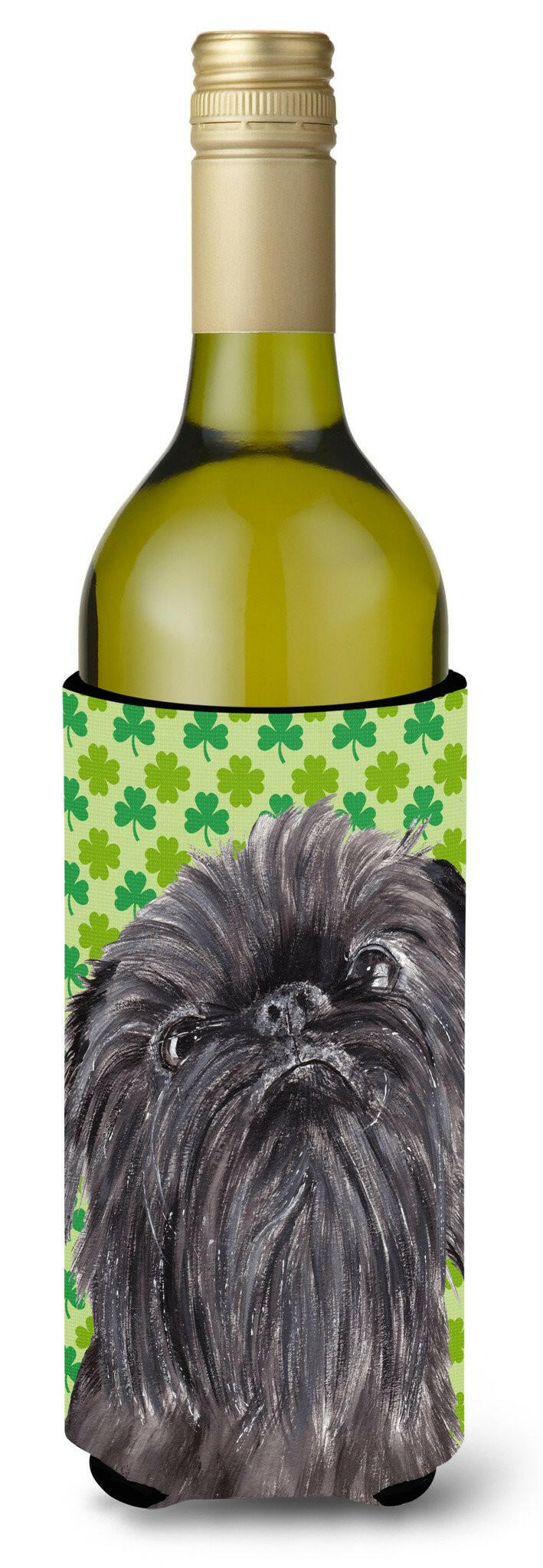 Brussels Griffon St Patrick&#39;s Irish Wine Bottle Beverage Insulator Beverage Insulator Hugger by Caroline&#39;s Treasures