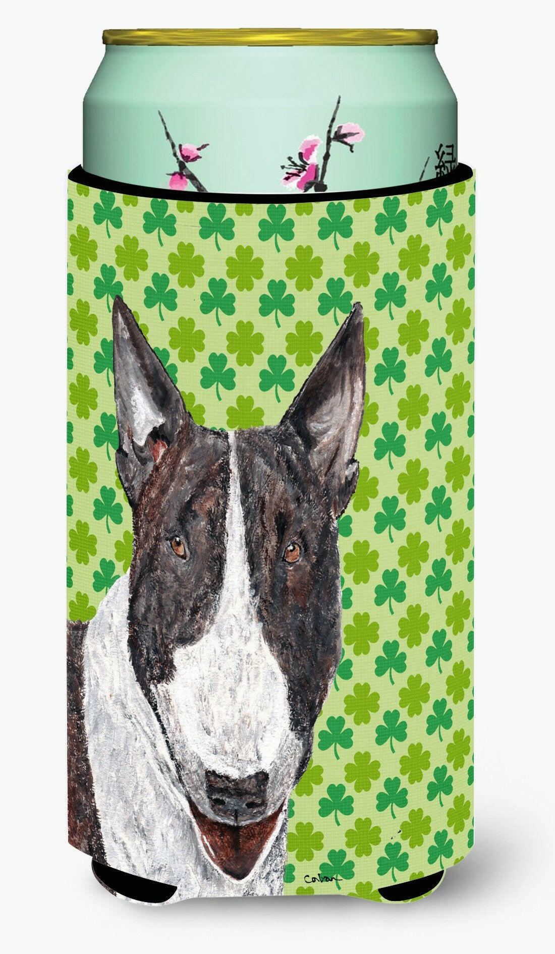 Bull Terrier St Patrick's Irish Tall Boy Beverage Insulator Beverage Insulator Hugger by Caroline's Treasures
