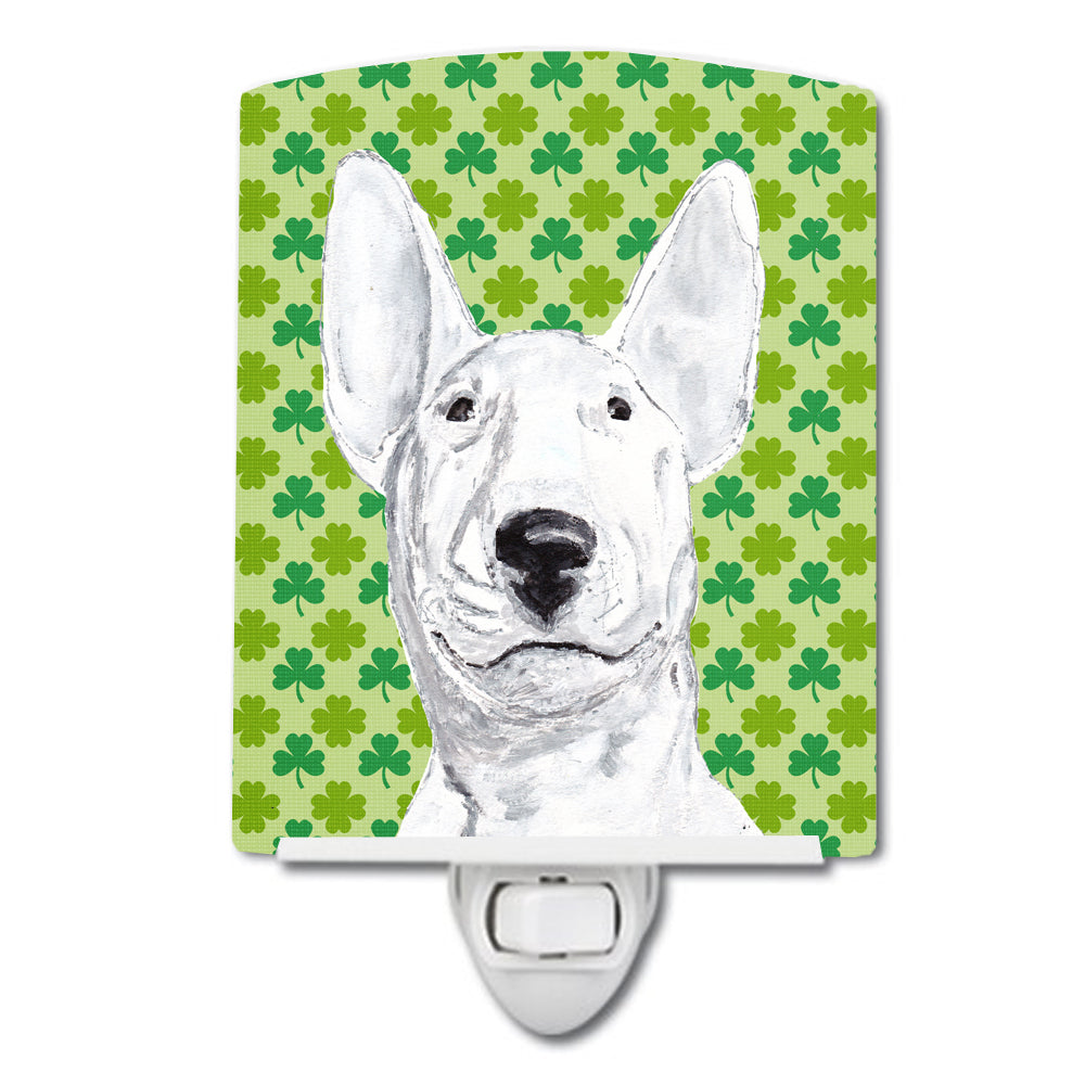 Bull Terrier Lucky Shamrock St. Patrick&#39;s Day Ceramic Night Light SC9576CNL - the-store.com