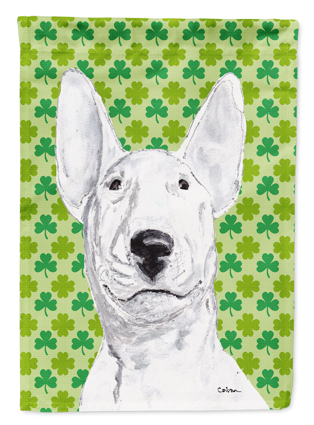 Bull Terrier St Patrick&#39;s Irish Flag Garden Size.
