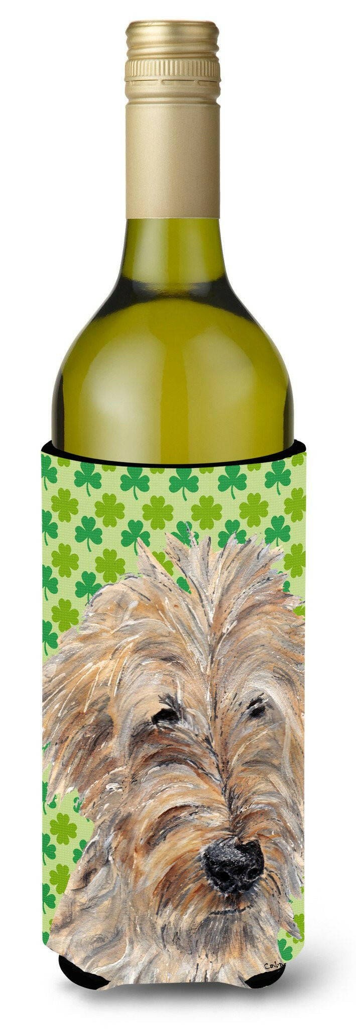 Goldendoodle St Patrick&#39;s Irish Wine Bottle Beverage Insulator Beverage Insulator Hugger by Caroline&#39;s Treasures