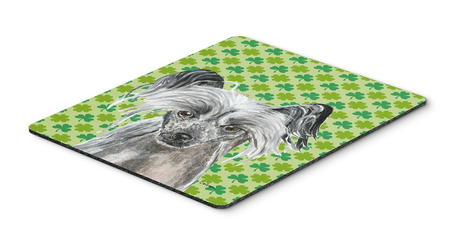 Chinese Crested St Patrick's Irish Mouse Pad, Hot Pad or Trivet by Caroline's Treasures