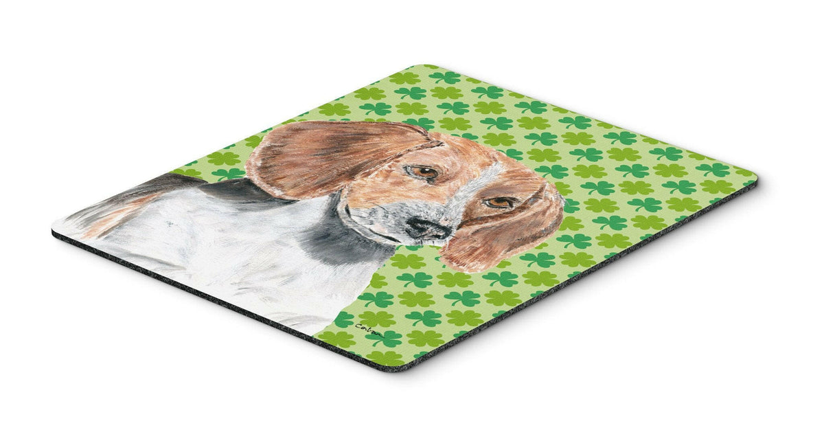 English Foxhound St Patrick&#39;s Irish Mouse Pad, Hot Pad or Trivet by Caroline&#39;s Treasures
