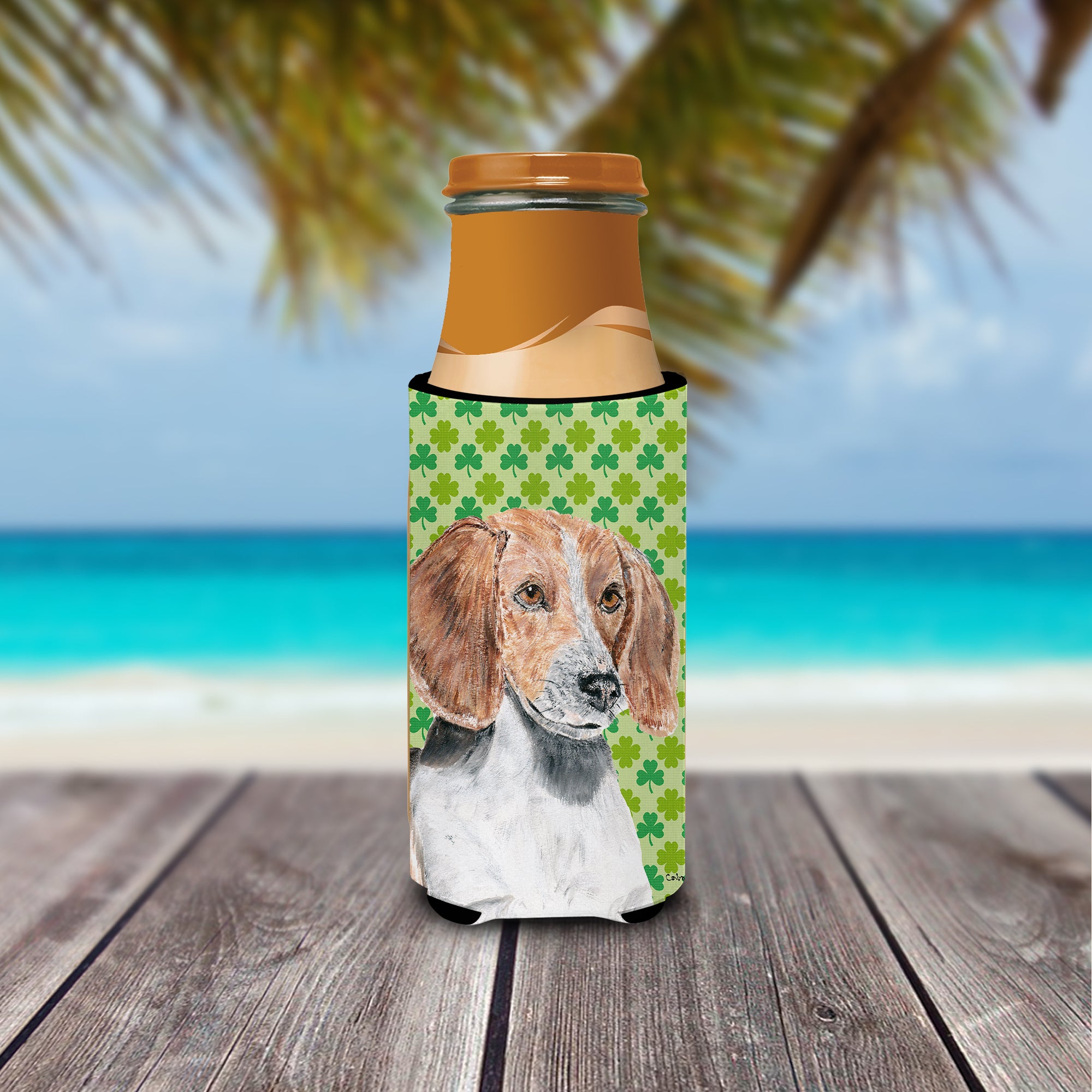 English Foxhound St Patrick's Irish Ultra Beverage Insulators for slim cans
