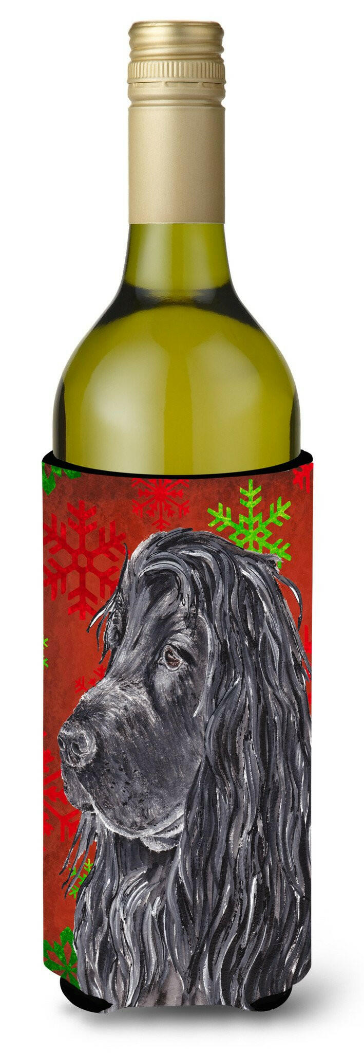 English Cocker Spaniel Red Snowflake Christmas Wine Bottle Beverage Insulator Beverage Insulator Hugger by Caroline&#39;s Treasures