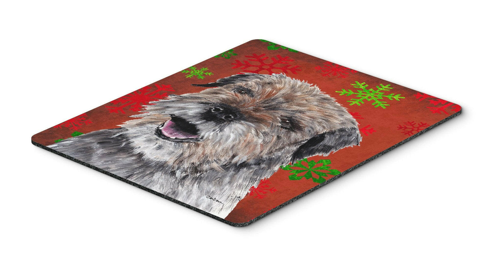 Border Terrier Red Snowflake Christmas Mouse Pad, Hot Pad or Trivet by Caroline's Treasures