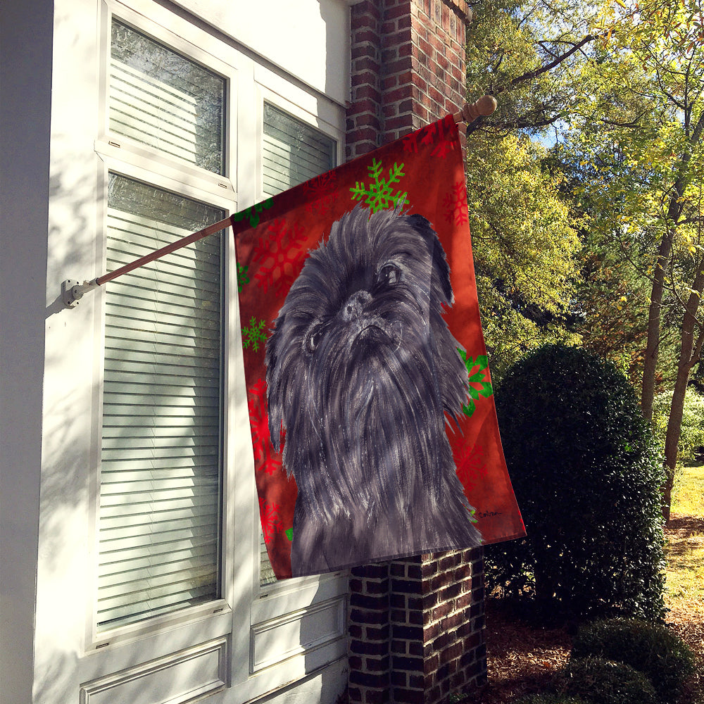 Brussels Griffon Red Snowflake Christmas Flag Canvas House Size  the-store.com.
