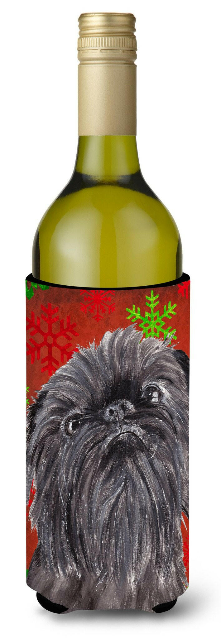 Brussels Griffon Red Snowflake Christmas Wine Bottle Beverage Insulator Beverage Insulator Hugger by Caroline&#39;s Treasures