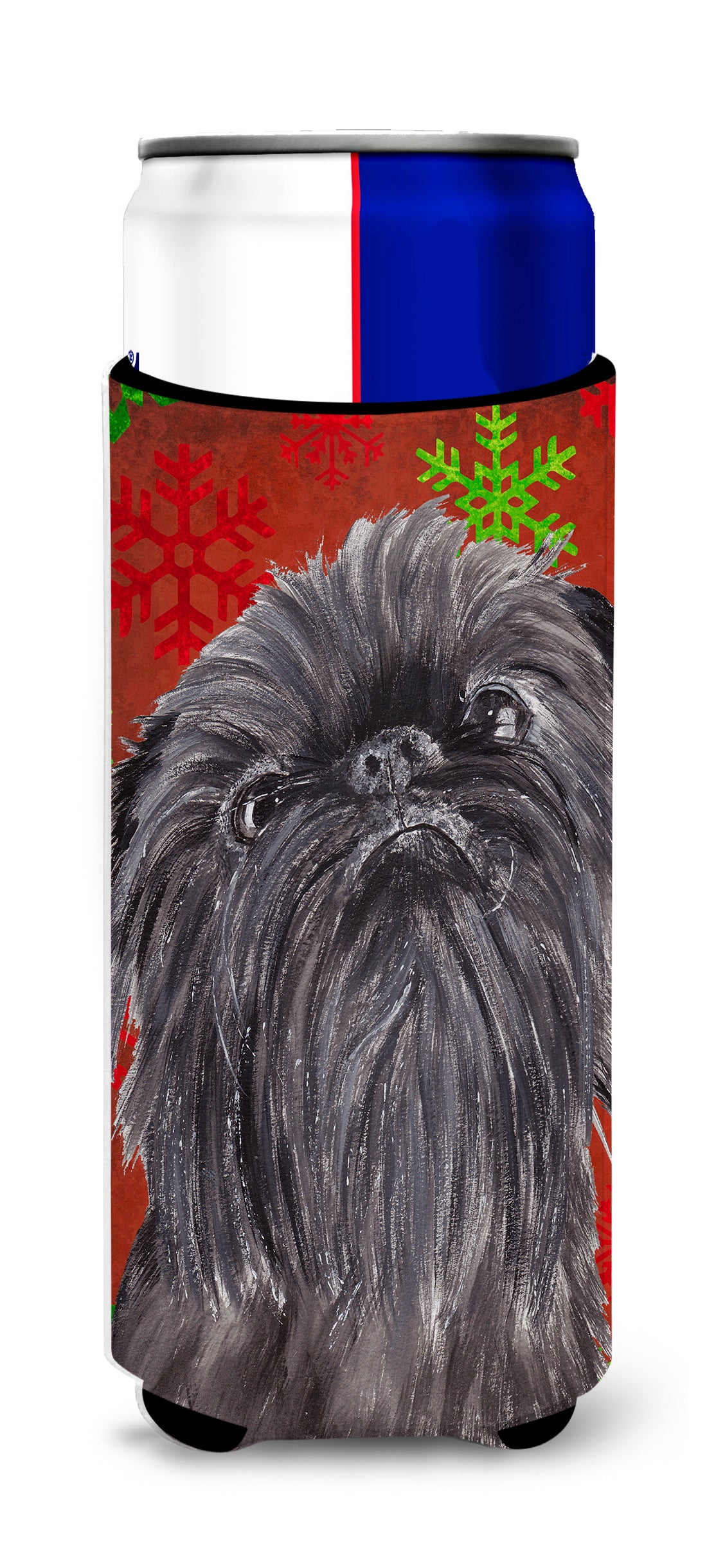 Isolants Brussels Griffon Red Snowflake Christmas Ultra Beverage pour canettes minces