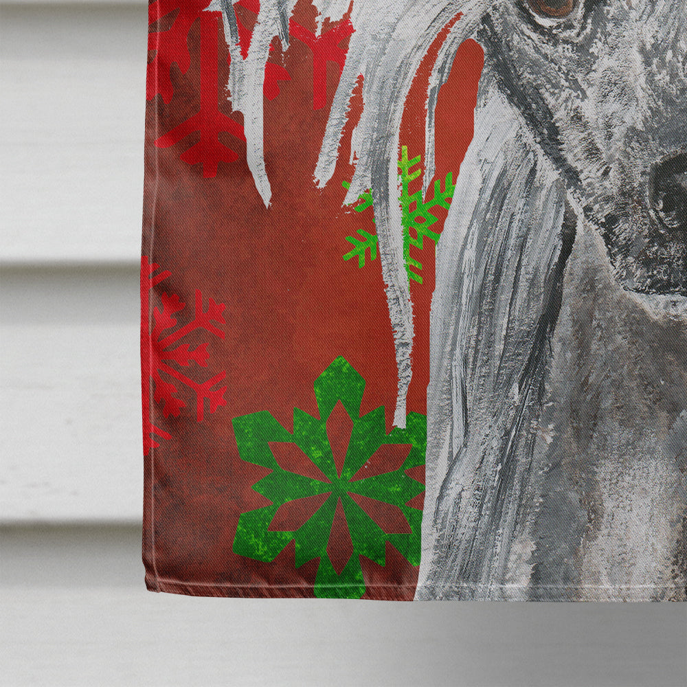 Chinese Crested Red Snowflake Christmas Flag Canvas House Size  the-store.com.