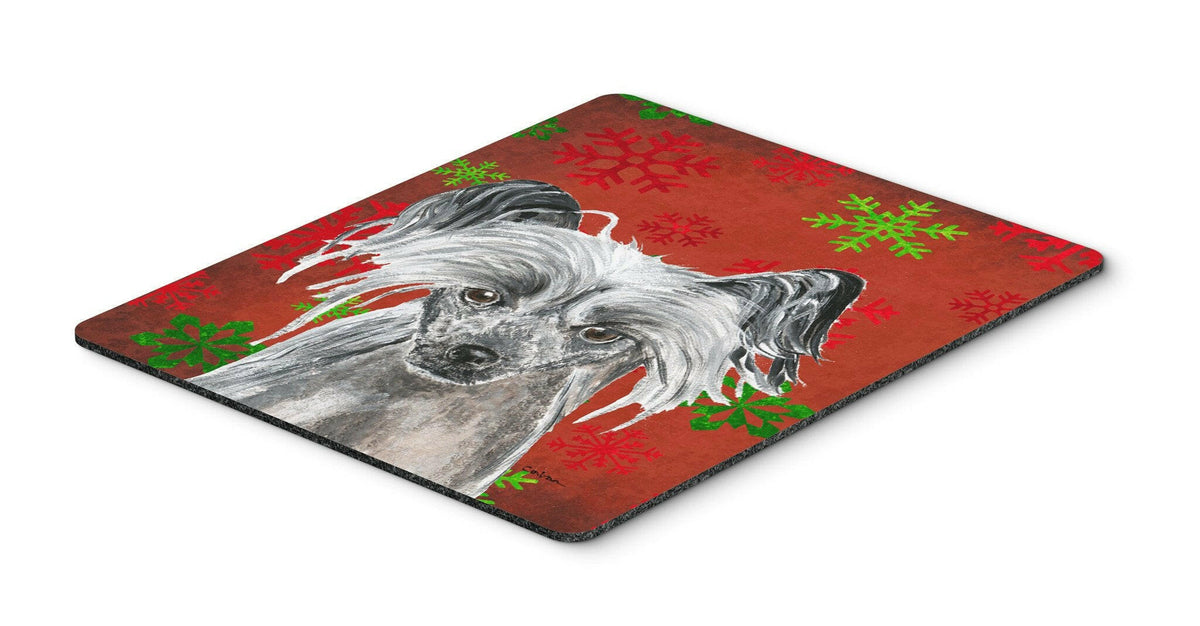 Chinese Crested Red Snowflake Christmas Mouse Pad, Hot Pad or Trivet by Caroline&#39;s Treasures