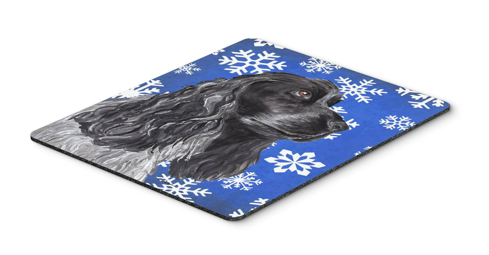 Cocker Spaniel Blue Snowflake Winter Mouse Pad, Hot Pad or Trivet by Caroline's Treasures