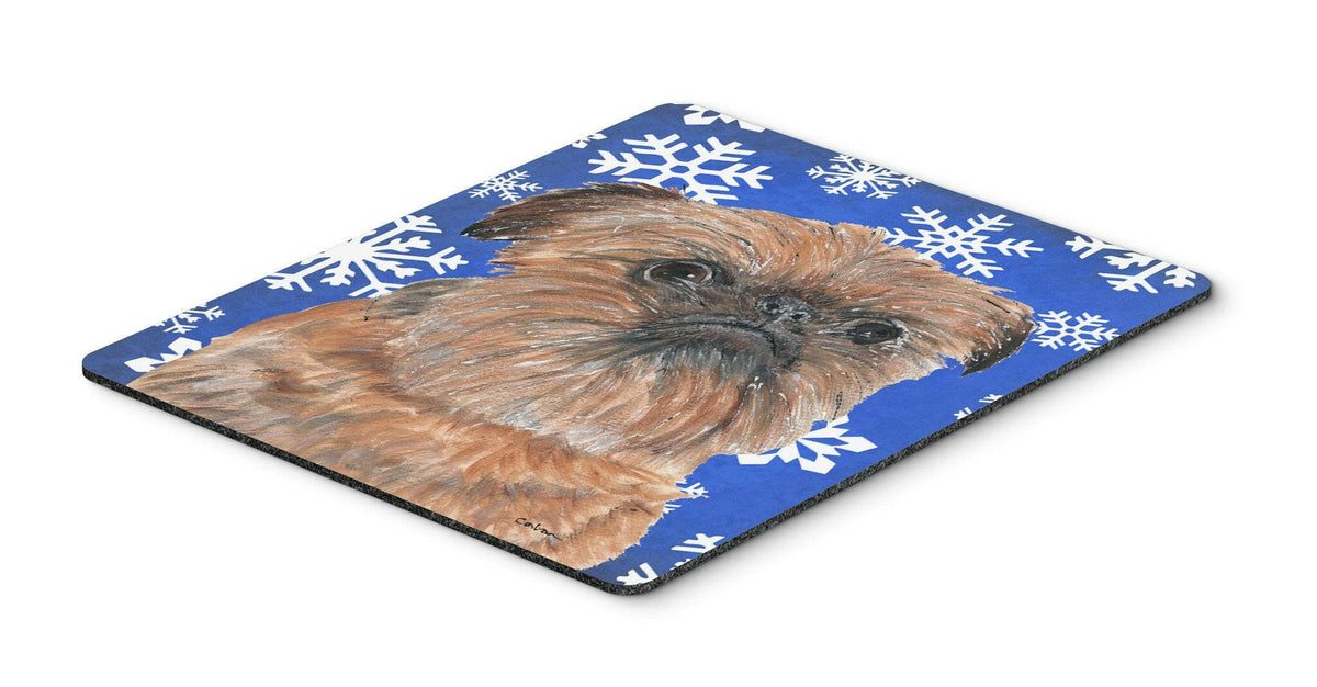 Brussels Griffon Blue Snowflake Winter Mouse Pad, Hot Pad or Trivet by Caroline&#39;s Treasures