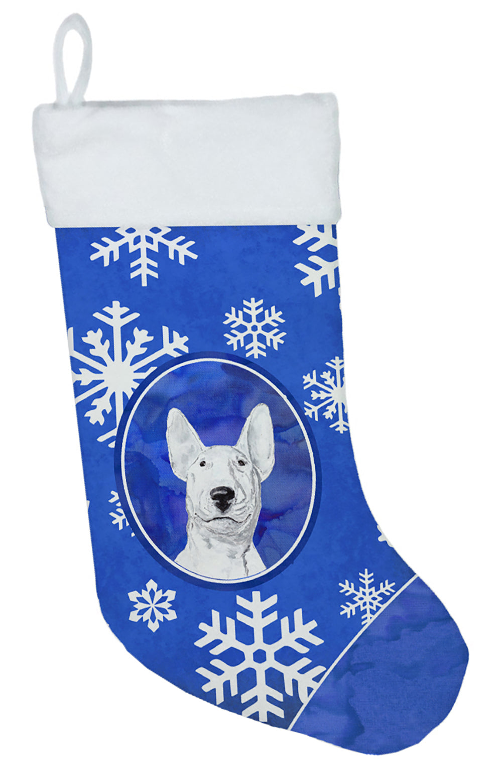 Bull Terrier Winter Snowflakes Christmas Stocking SC9604-CS