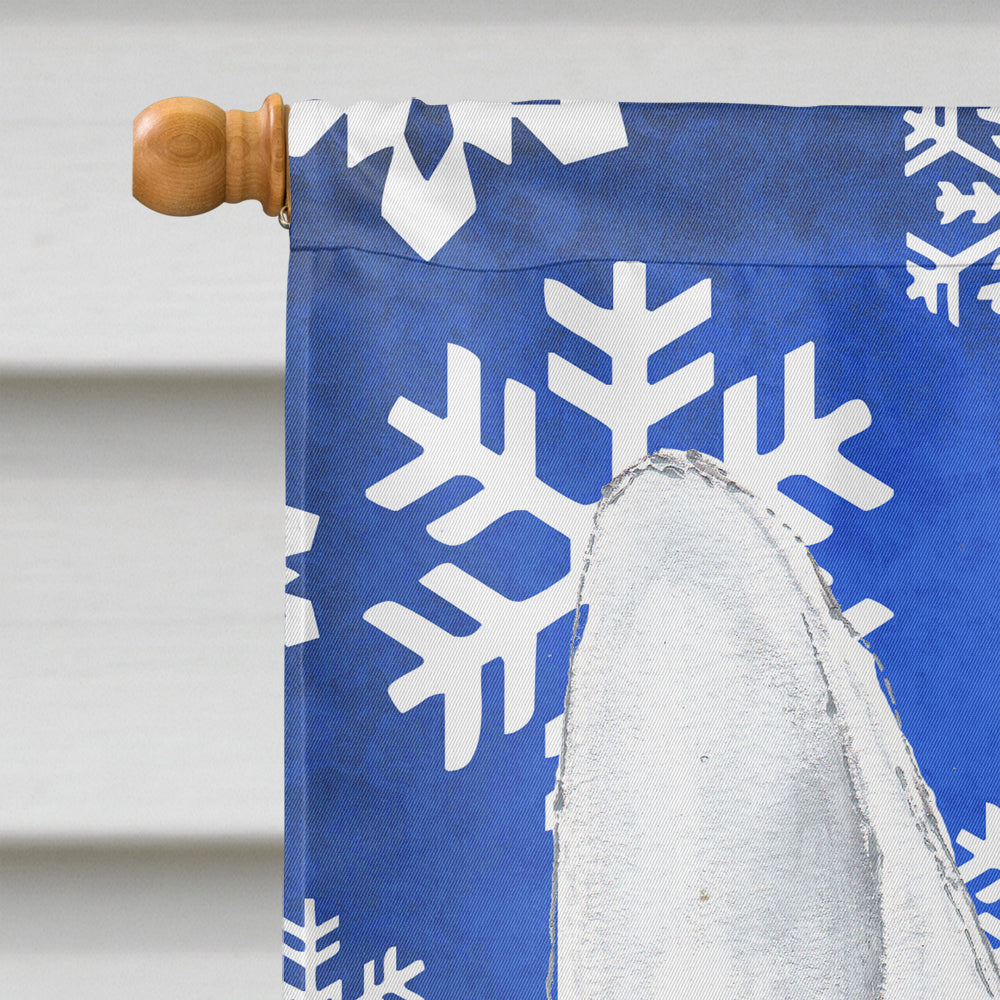 Bull Terrier Blue Snowflake Winter Flag Canvas House Size
