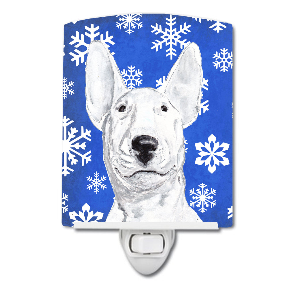 Bull Terrier Winter Snowflakes Ceramic Night Light SC9604CNL - the-store.com