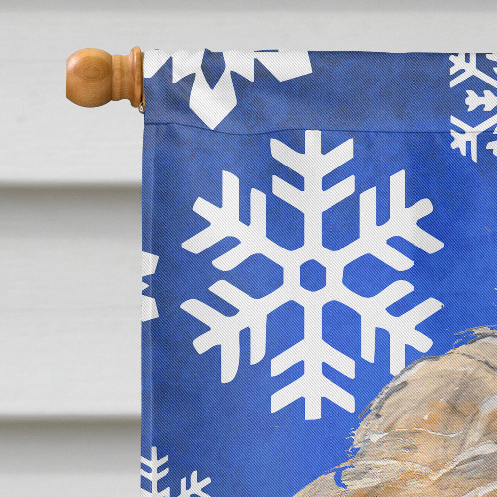 Goldendoodle Blue Snowflake Winter Flag Canvas House Size  the-store.com.