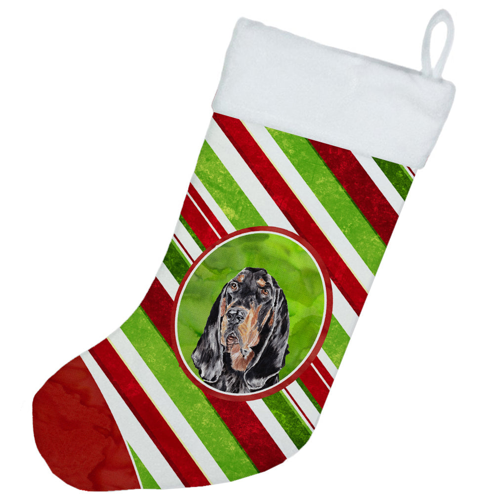 Black and Tan Coonhound Candy Cane Christmas Christmas Stocking SC9609-CS